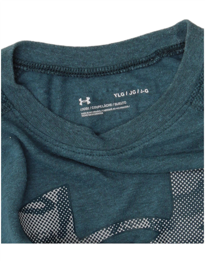 Tricou grafic Under Armour pentru băieți Top 11-12 ani mare albastru