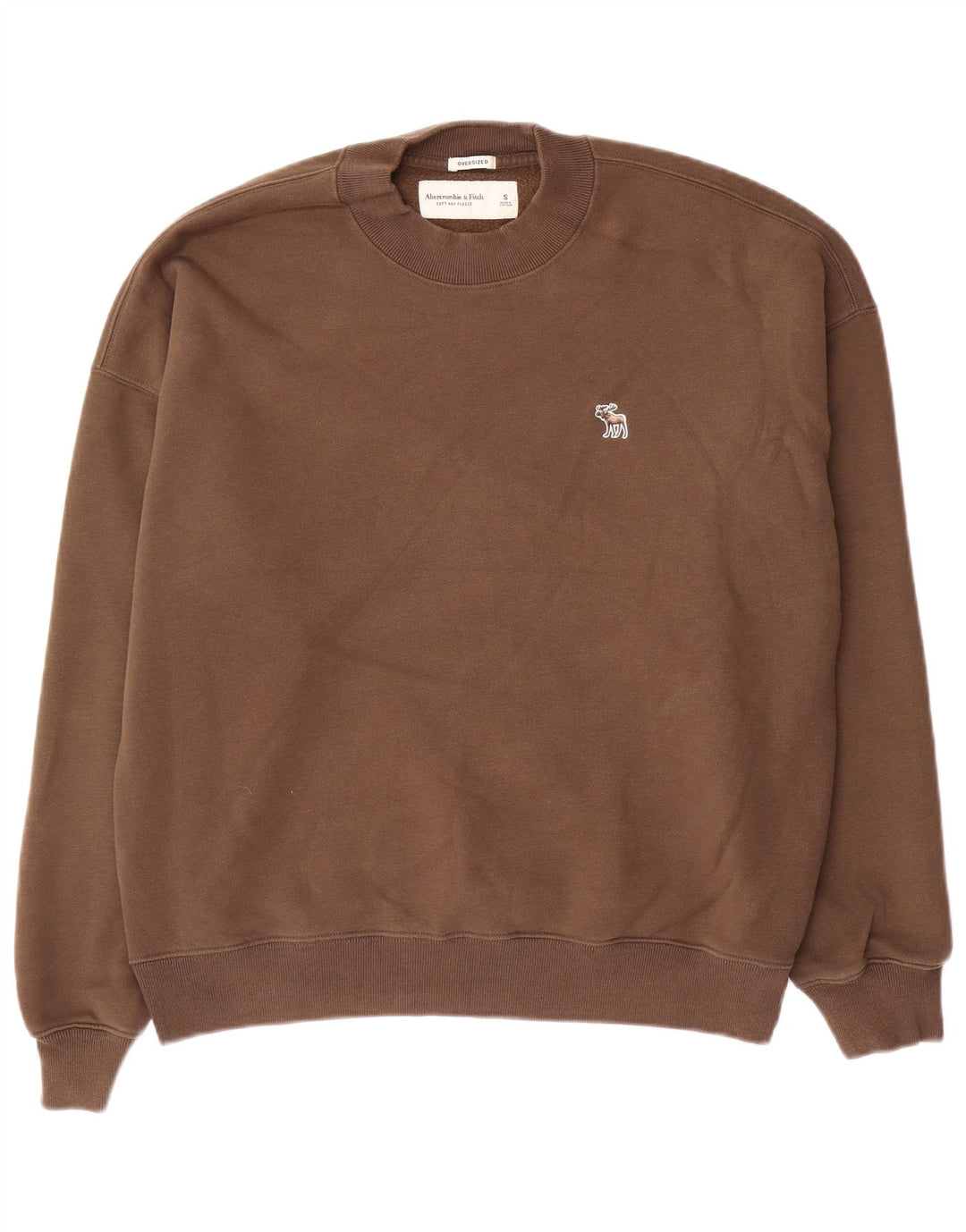 Pulover supradimensionat pentru bărbați Abercrombie & Fitch, bumbac maro mic