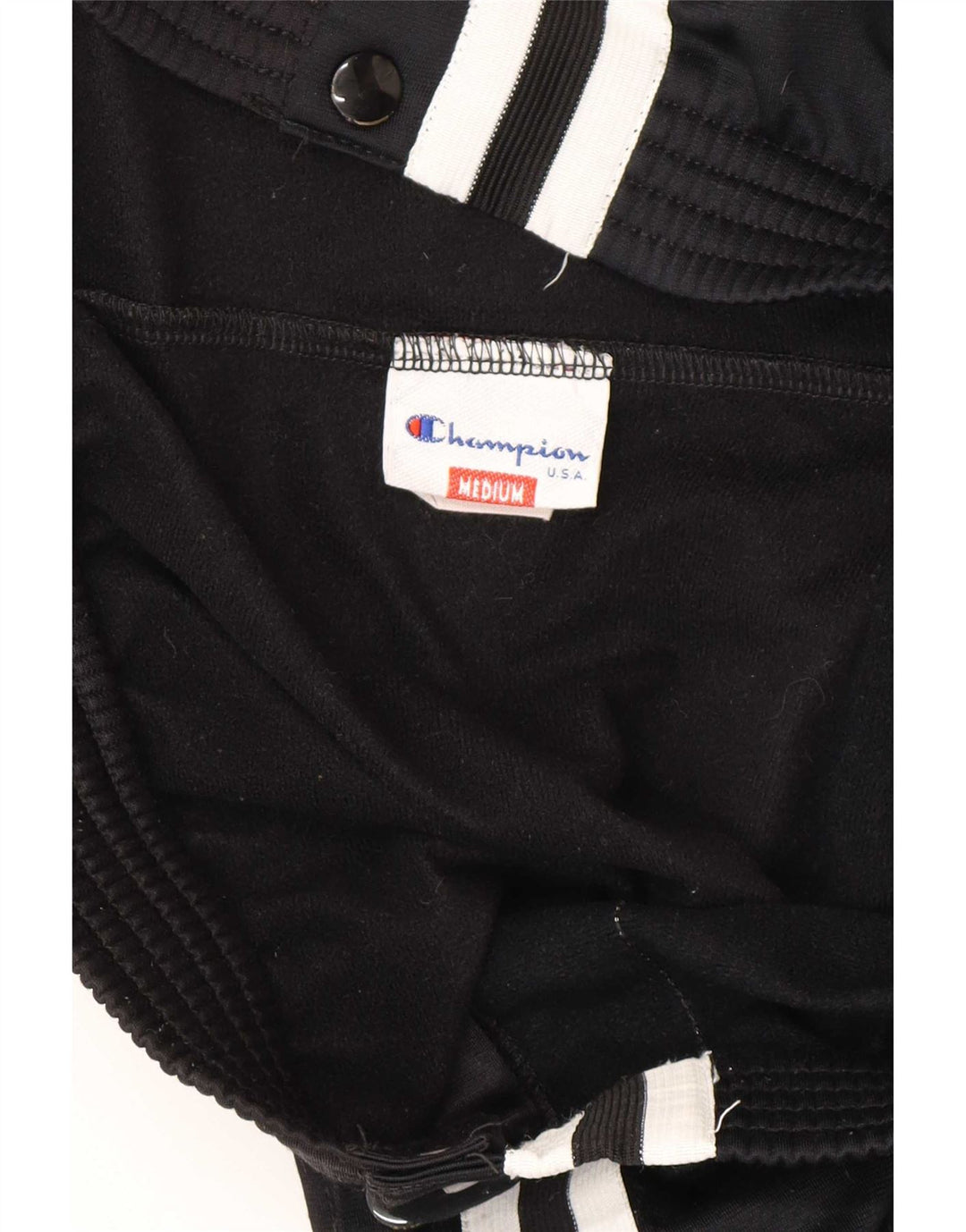 Pantaloni de trening Champion pentru bărbați, poliester cu dungi negre medii