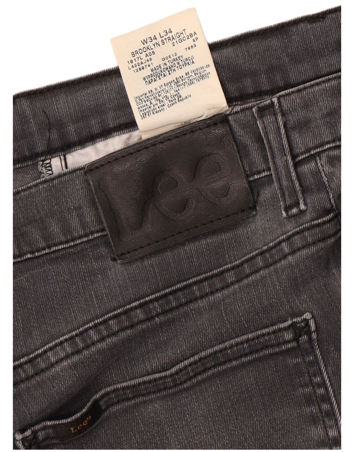 Blugi Lee Brooklyn Straight pentru bărbați W34 L34 bumbac gri
