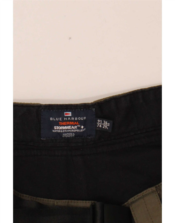 Marks & Spencer Pantaloni Cargo Drepți Blue Harbour pentru bărbați L36 L29 Kaki