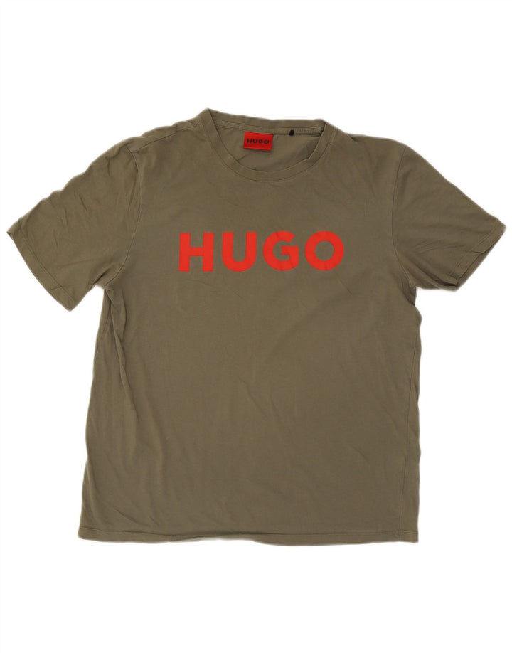 Tricou grafic pentru bărbați Hugo Boss Top mare kaki