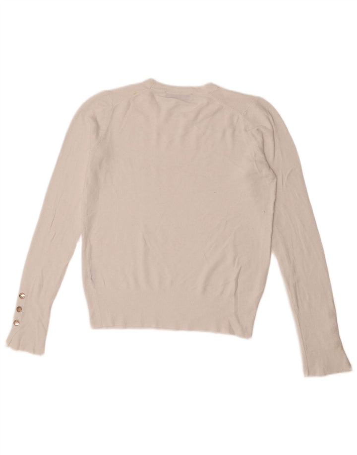 Pulover pentru femei cu decolteu scurt Zara UK 10 Mic Alb