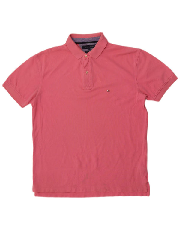 Tricou polo Tommy Hilfiger pentru bărbați XL, bumbac roz