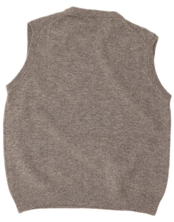 Henry Cottons Mens Vest Tank Top Large Gri Lână virgină