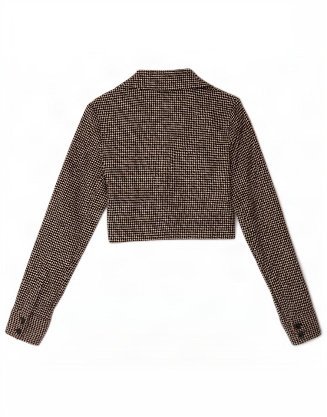 Bluză Cămașă Crop pentru Damă Zara UK 6 XS Maro Poliester cu picioare de găină