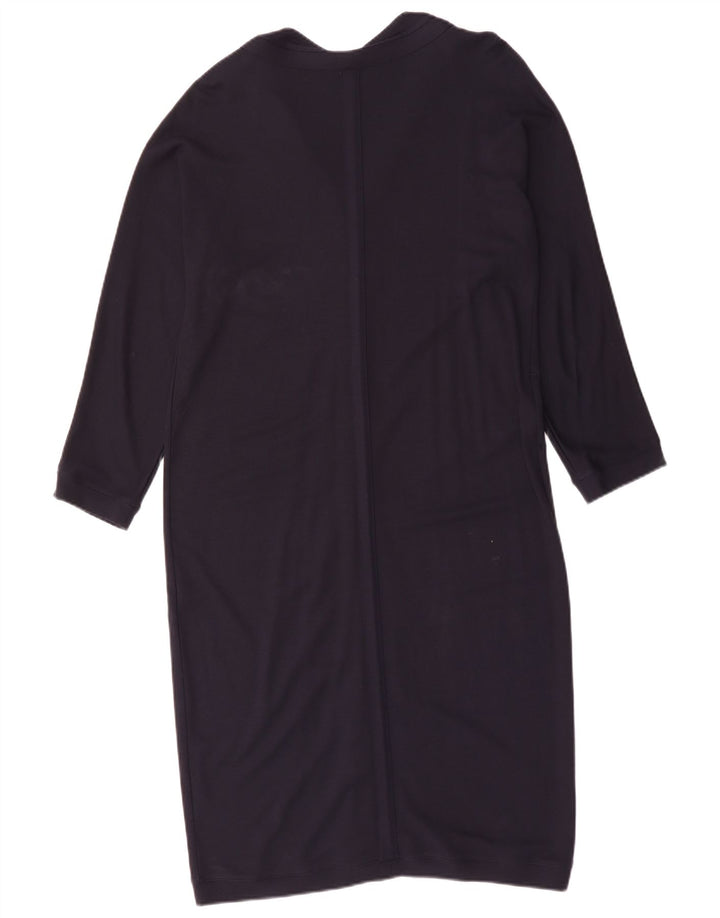 Rochie de bază cu mânecă lungă pentru femei Jaeger UK 16 mare, viscoză bleumarin