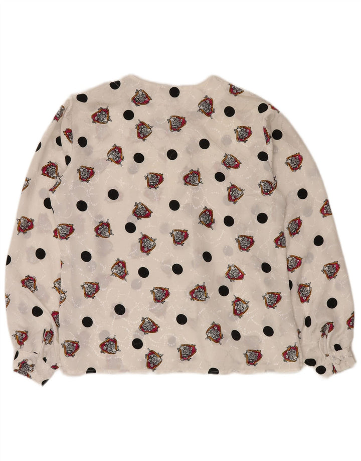 NOTATIONS Bluză cămașă cu model abstract pentru femei UK 16 Poliester alb mare