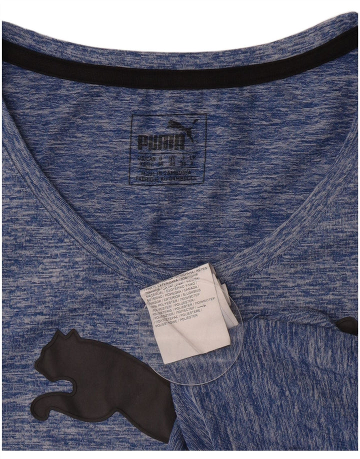 Tricou cu grafic Puma pentru femei Top UK 8 Small Blue Flecked Polyester