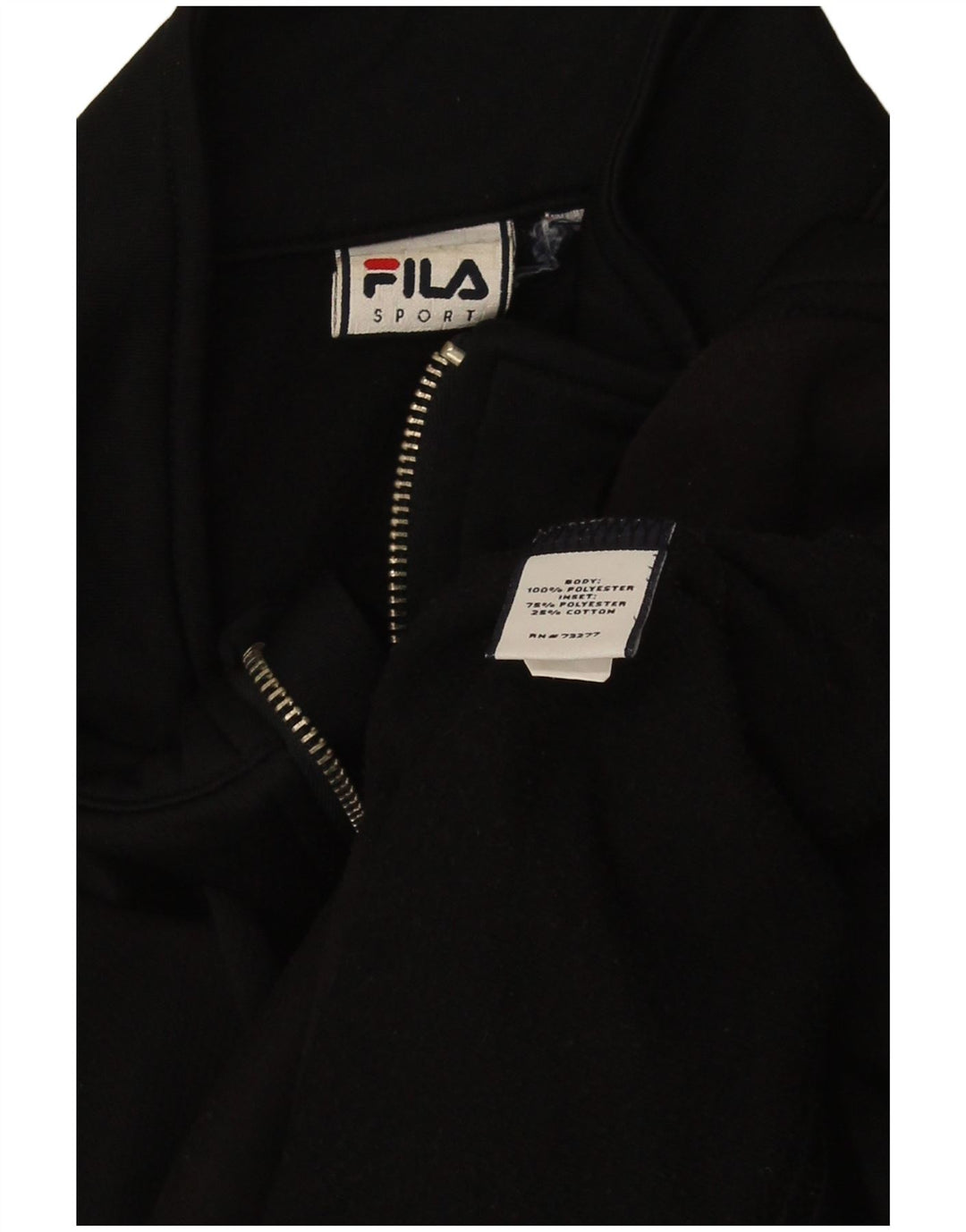 Jachetă de top pentru trening Fila pentru femei UK 12 Poliester mediu negru