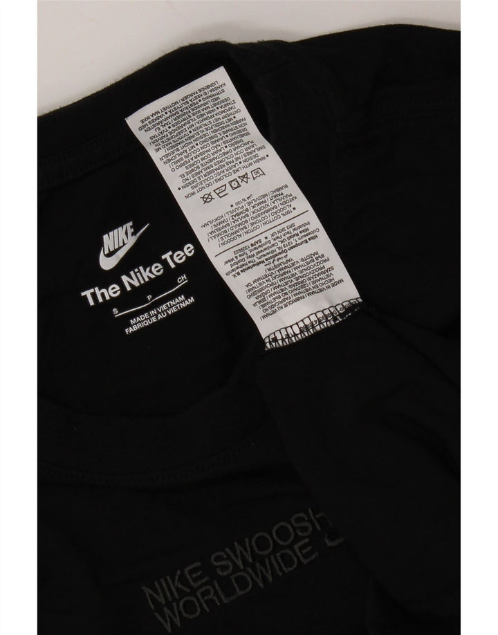 Top grafic Nike cu mânecă lungă pentru bărbați, bumbac negru mic