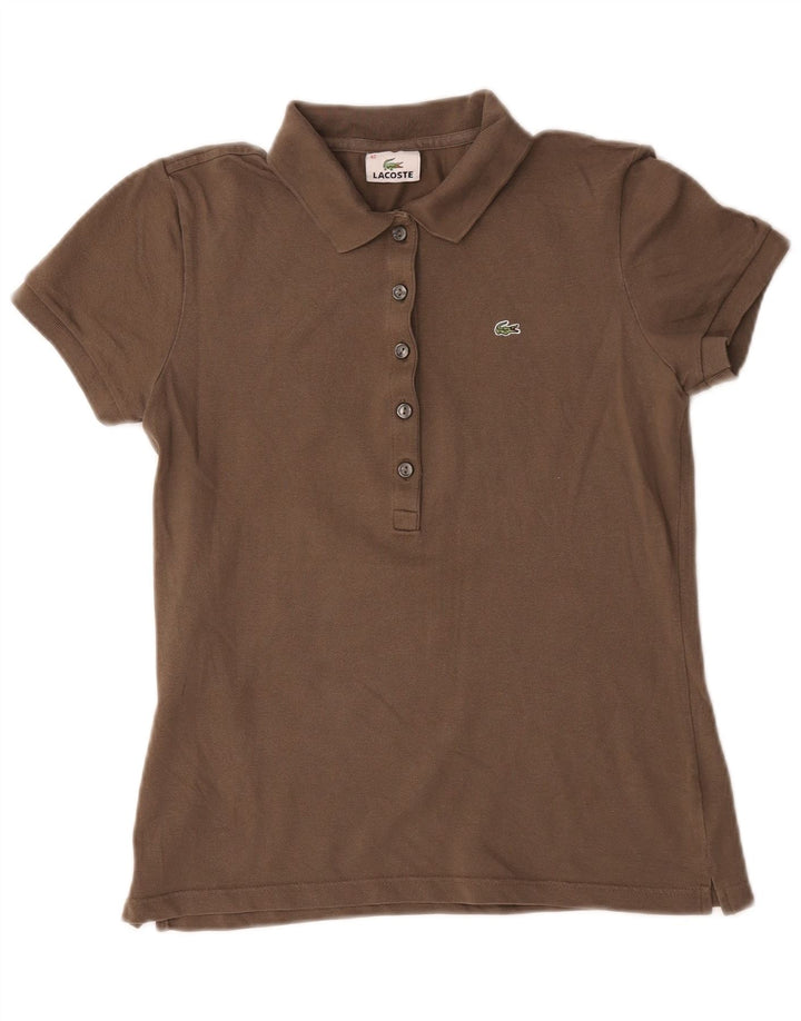 Tricou polo Lacoste pentru femei Mărimea 42 Maro mare
