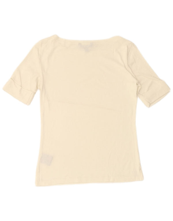 RALPH LAUREN Tricou pentru femei Top UK 12 Medium White Bumbac