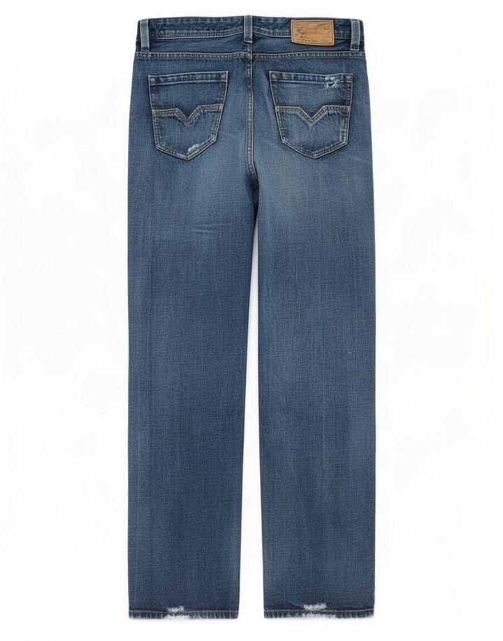 Blugi Distressed drepte pentru bărbați Diesel W33 L34 Bumbac albastru