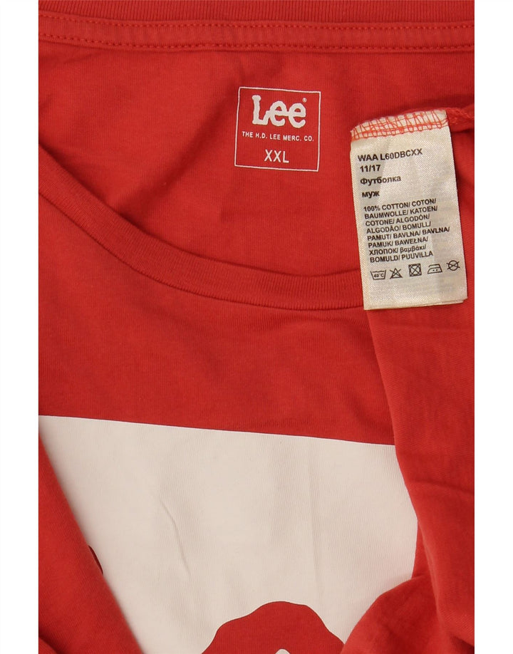 Tricou grafic pentru bărbați LEE Top 2XL bumbac roșu