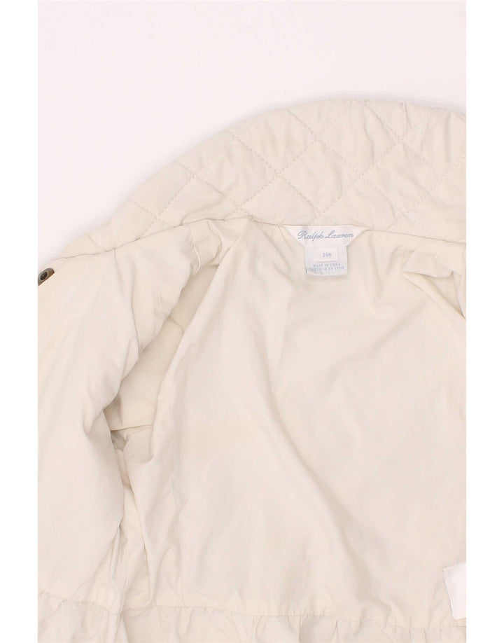 Jachetă matlasată pentru fetițe Ralph Lauren 18-24 luni, poliester alb