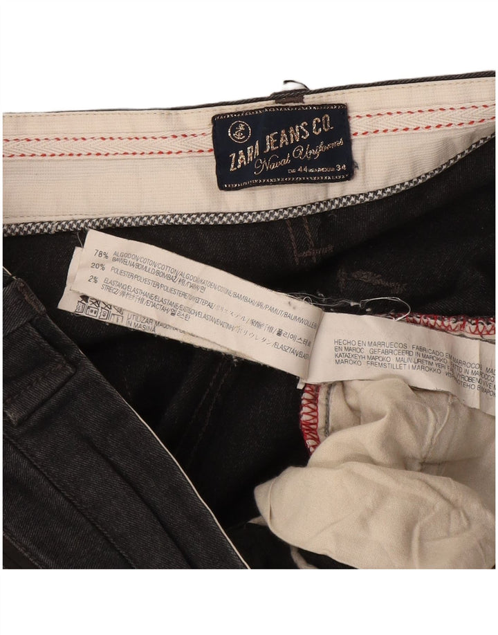 Blugi slim pentru bărbați Zara EU 44 Large W34 L33 Bumbac negru