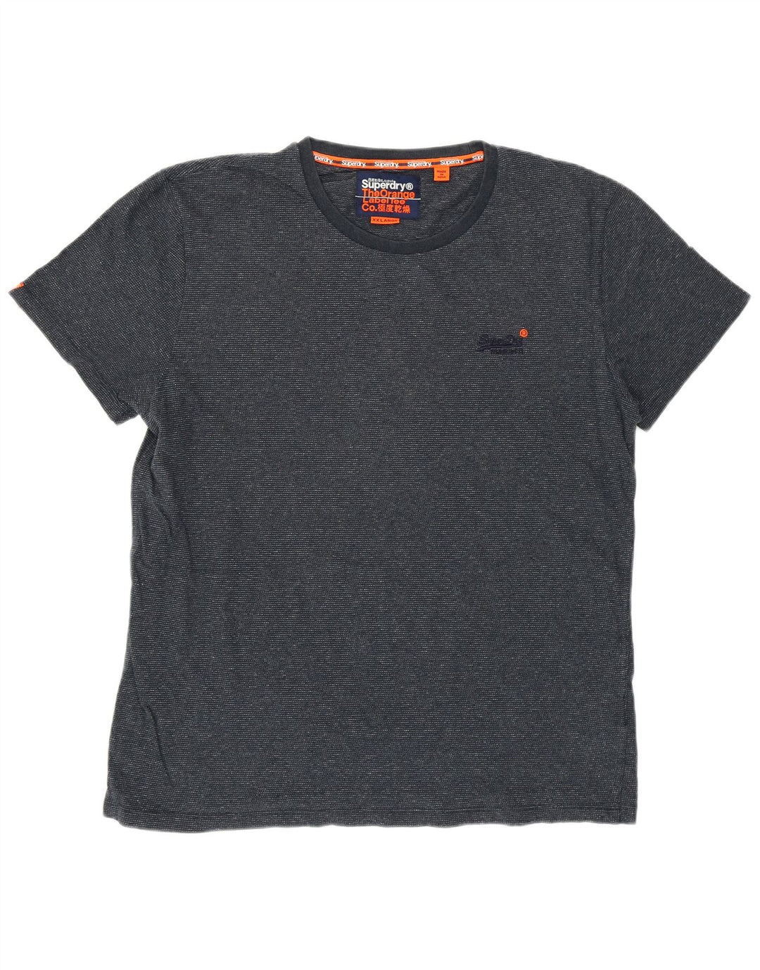 Tricou Superdry pentru bărbați Top 2XL bleumarin bumbac cu pete