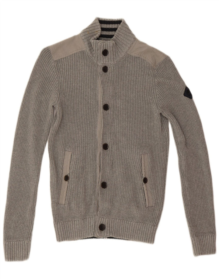 Pulover pentru bărbați Earthkeepers Slim Fit, cu fermoar și gât, gri mediu