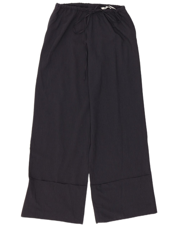 Pantaloni Zara femei cu picioare largi Mici L26 L30 Gri Pinstripe