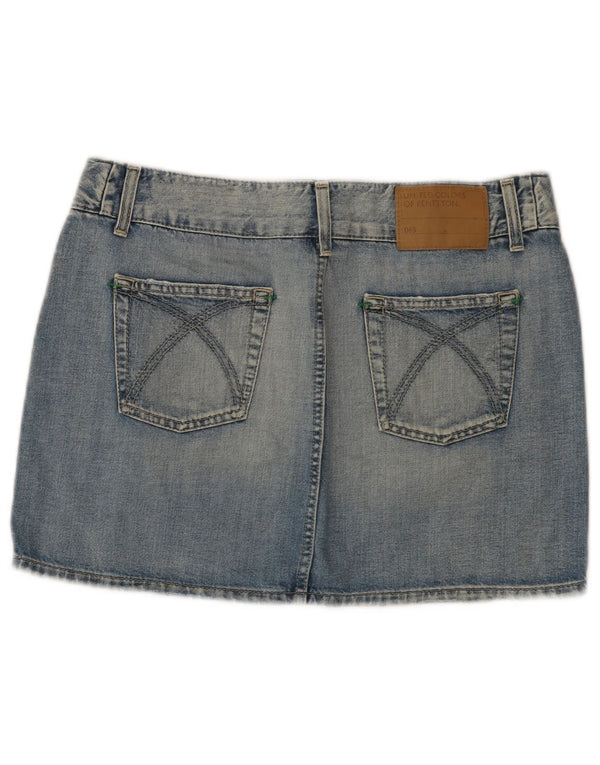Fusta mini denim pentru femei Benetton IT 44 Medium W32 Bumbac albastru