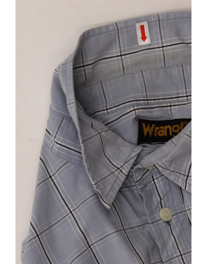 WRANGLER Mens Shirt XL Blue Check Cotton