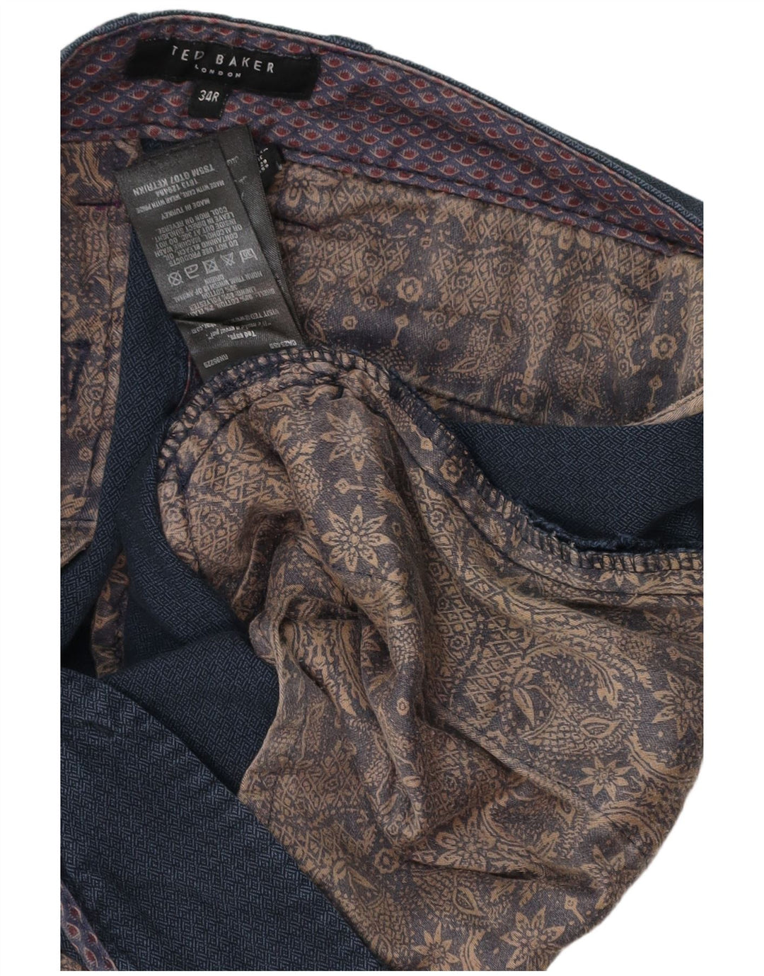 Pantaloni de costum pentru bărbați Ted Baker, slim, L34 L32, bumbac bleumarin