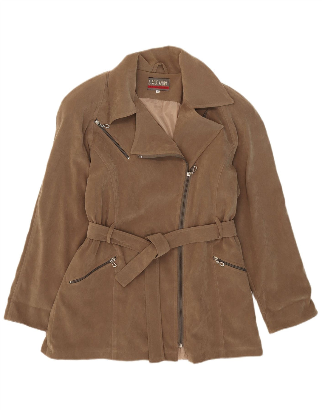 Jachetă de motociclist vintage pentru femei UK 14 Medium Khaki