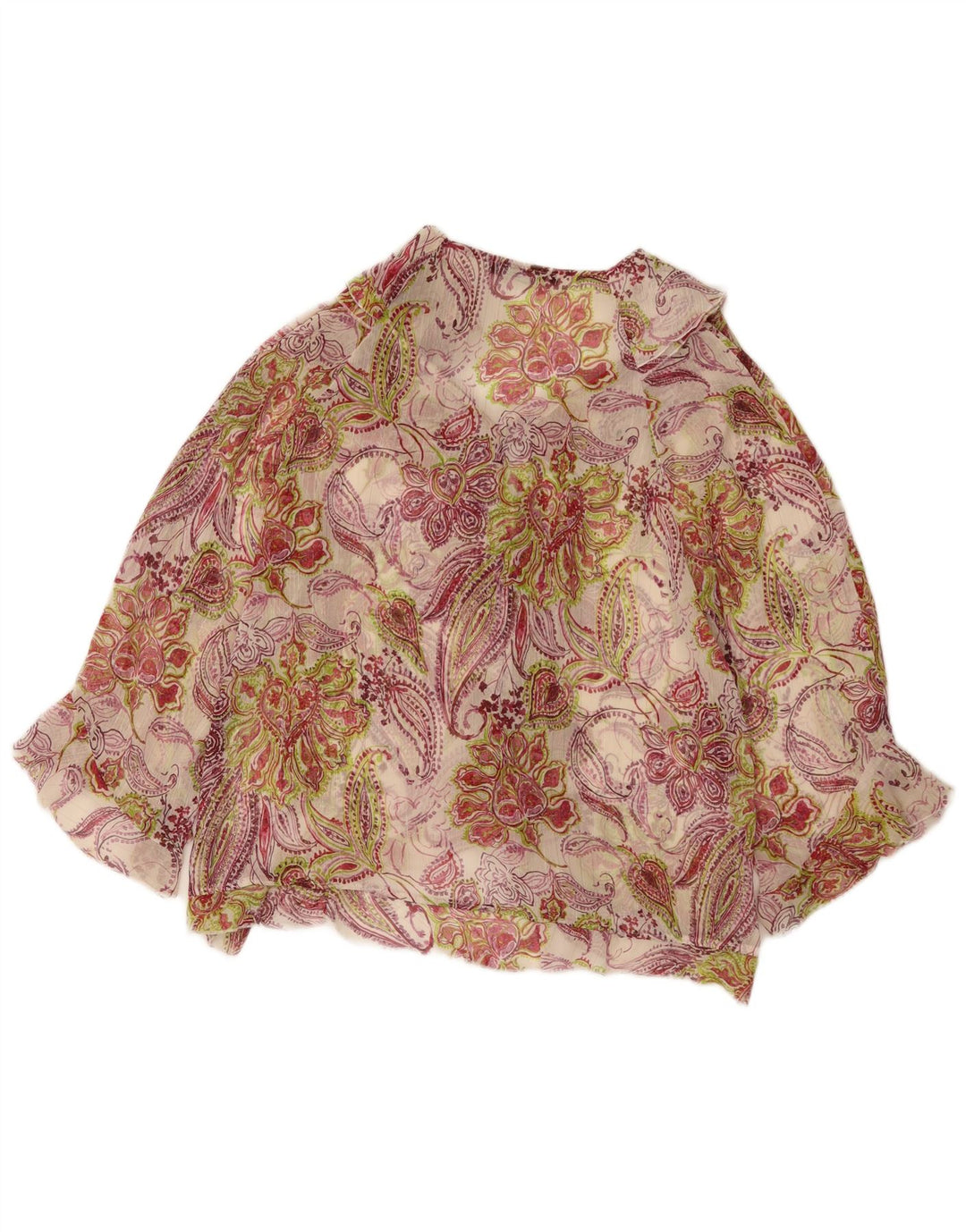 Bluză pentru femei Zara, cu volane în față, UK 14, mare, multicoloră, florală