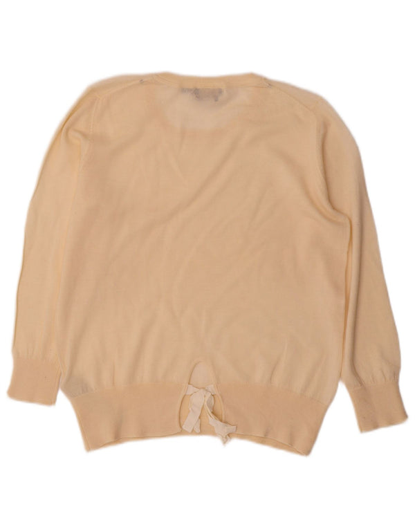 Pulover Massimo Dutti pentru damă cu gât crew pulover UK 12 Medium Beige Lână