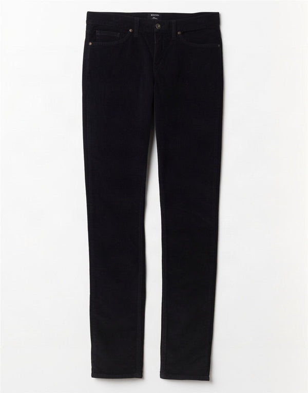 Pantaloni drepti din velur pentru femei Gant L27 L32 Bumbac bleumarin