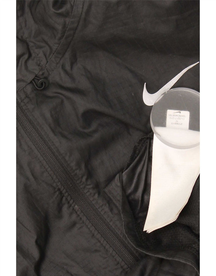 Jachetă de ploaie cu glugă Nike pentru femei UK 14 Poliester mediu negru
