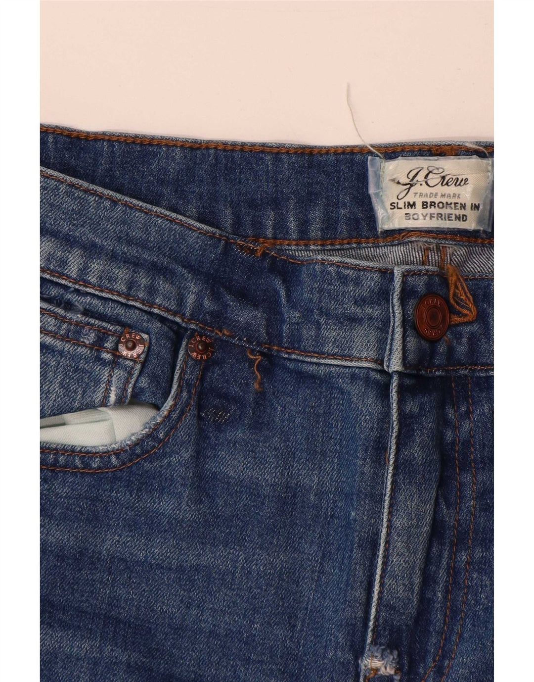 Blugi slim pentru femei J. Crew Boyfriend Distressed W28 L26 Albastru