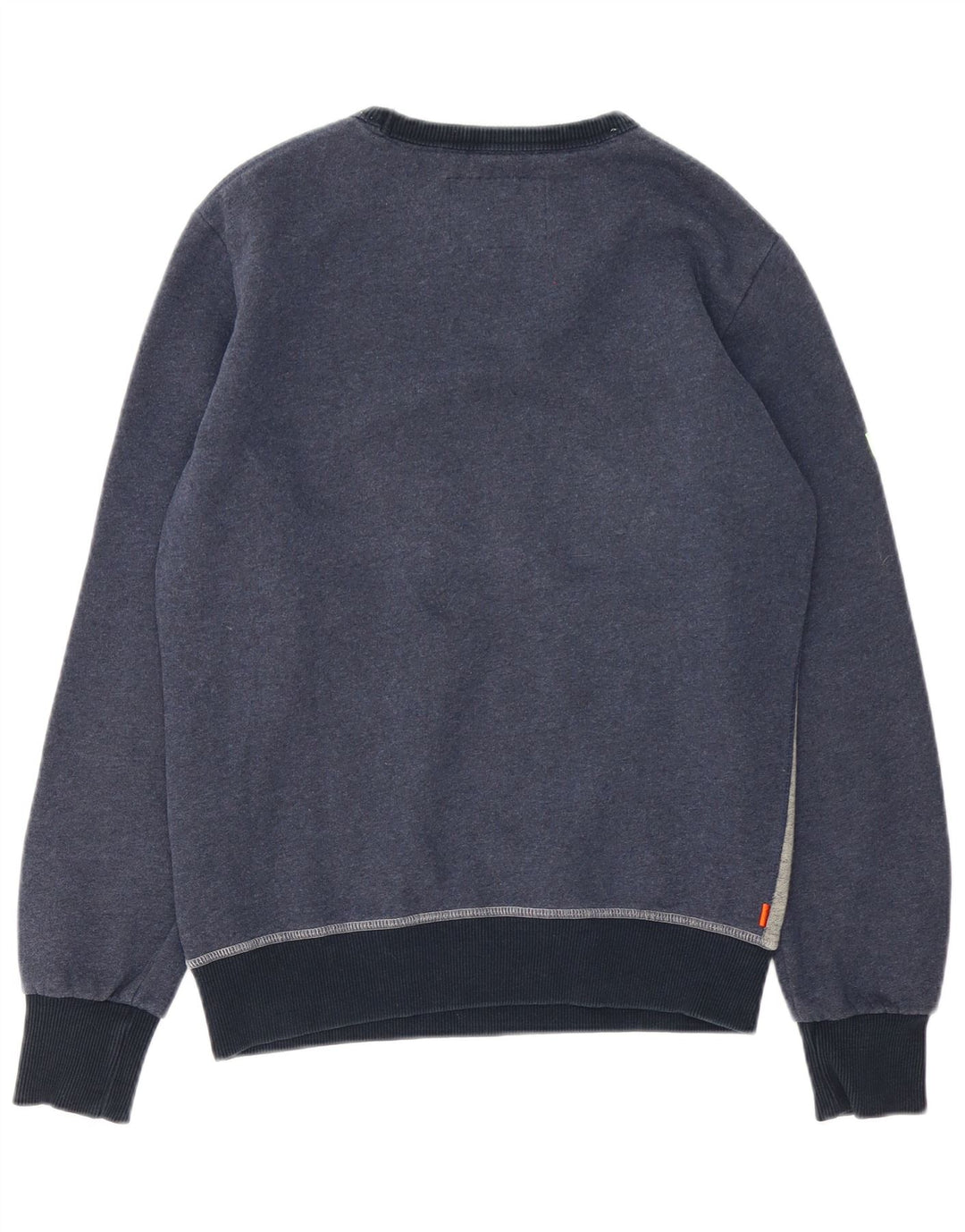 Hanorac grafic pentru bărbați Superdry Pulover mediu albastru bleumarin din bumbac color bloc