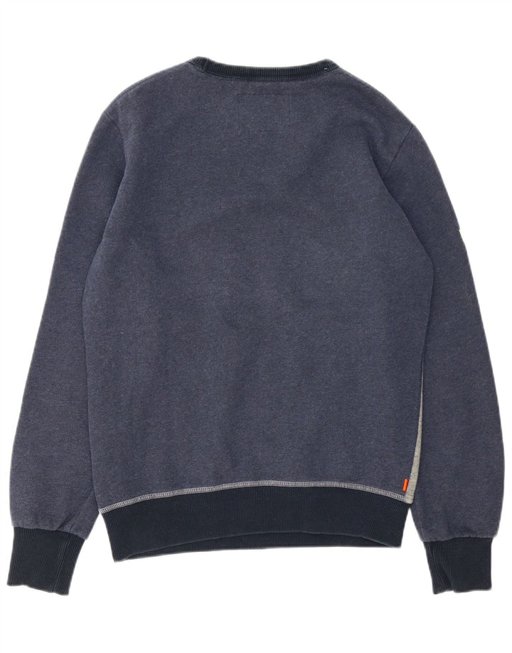 Hanorac grafic pentru bărbați Superdry Pulover mediu albastru bleumarin din bumbac color bloc