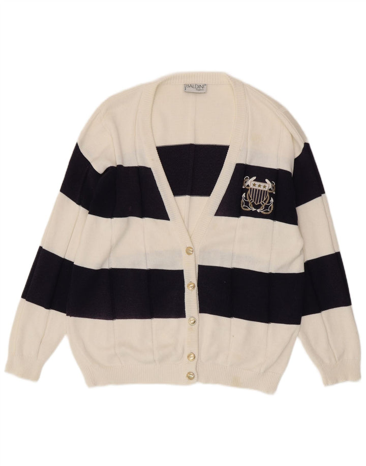 Pulover cardigan Baldini pentru femei UK 16, mare, cu dungi albe