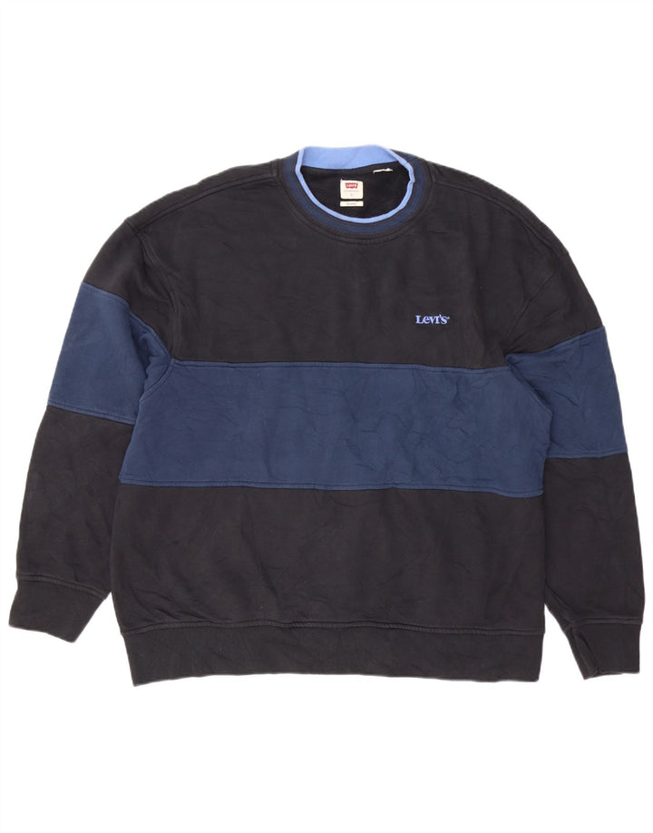 Pulover pentru bărbați Levi's Relaxed Fit Pulover mare, bleumarin, color block