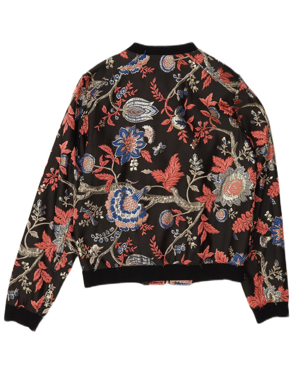Jachetă Bomber Guess pentru femei UK 6 XS, poliester floral negru