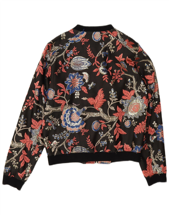 Jachetă Bomber Guess pentru femei UK 6 XS, poliester floral negru