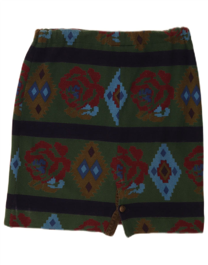 Fusta mini pentru femei Johnny Lambs IT 44 Medium W30 Verde Geometric Aztec
