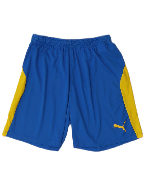 Pantaloni scurți sport pentru bărbați Puma, albastru mediu, poliester color bloc