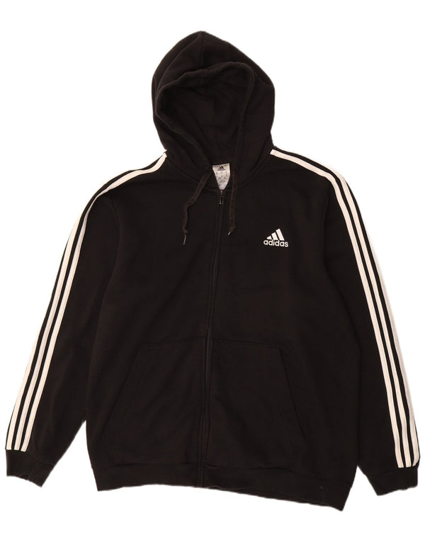 Pulover ADIDAS pentru bărbați, cu fermoar, bumbac XL, negru