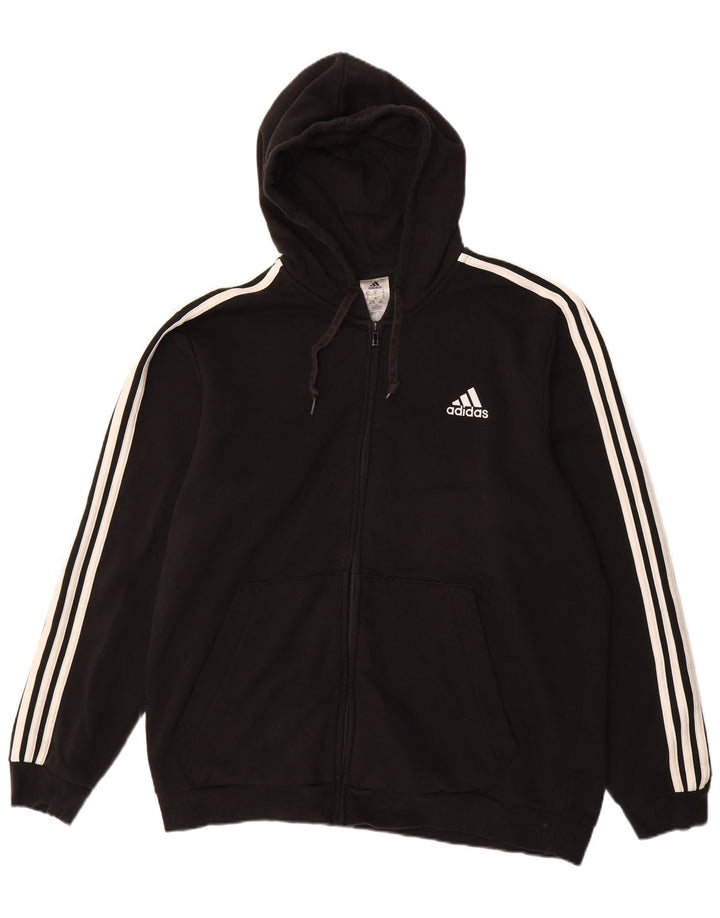 Pulover ADIDAS pentru bărbați, cu fermoar, bumbac XL, negru