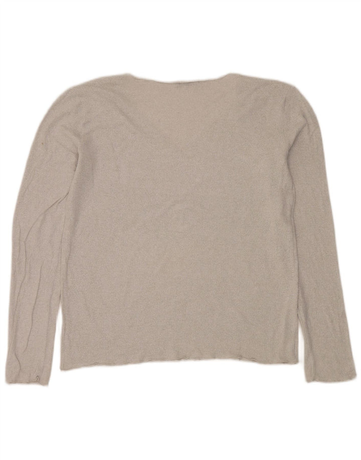 Pulover cu decolteu în V Zara pentru femei UK 16 Large Silver