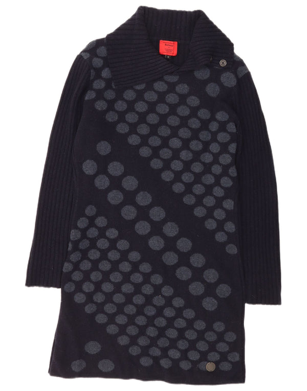 Rochie barbour cu mânecă lungă pentru femei UK 14 mare bleumarin geometric