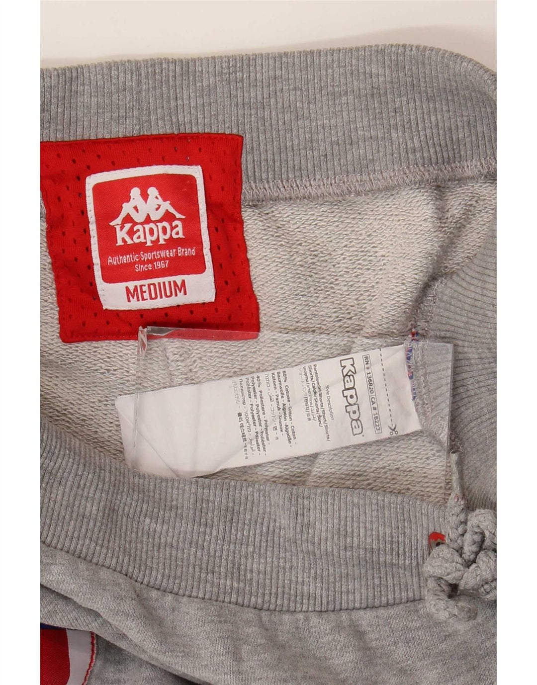Pantaloni scurți de sport grafic Kappa pentru bărbați, bumbac color bloc, gri mediu