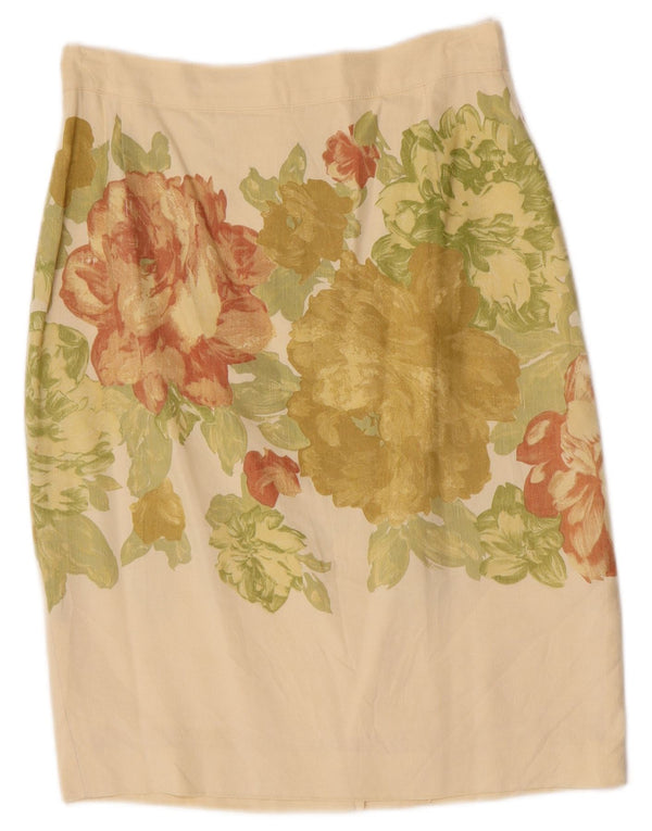 Max & Co. Fusta creion cu talie înaltă pentru femei UK 16 Large W28 Beige Floral