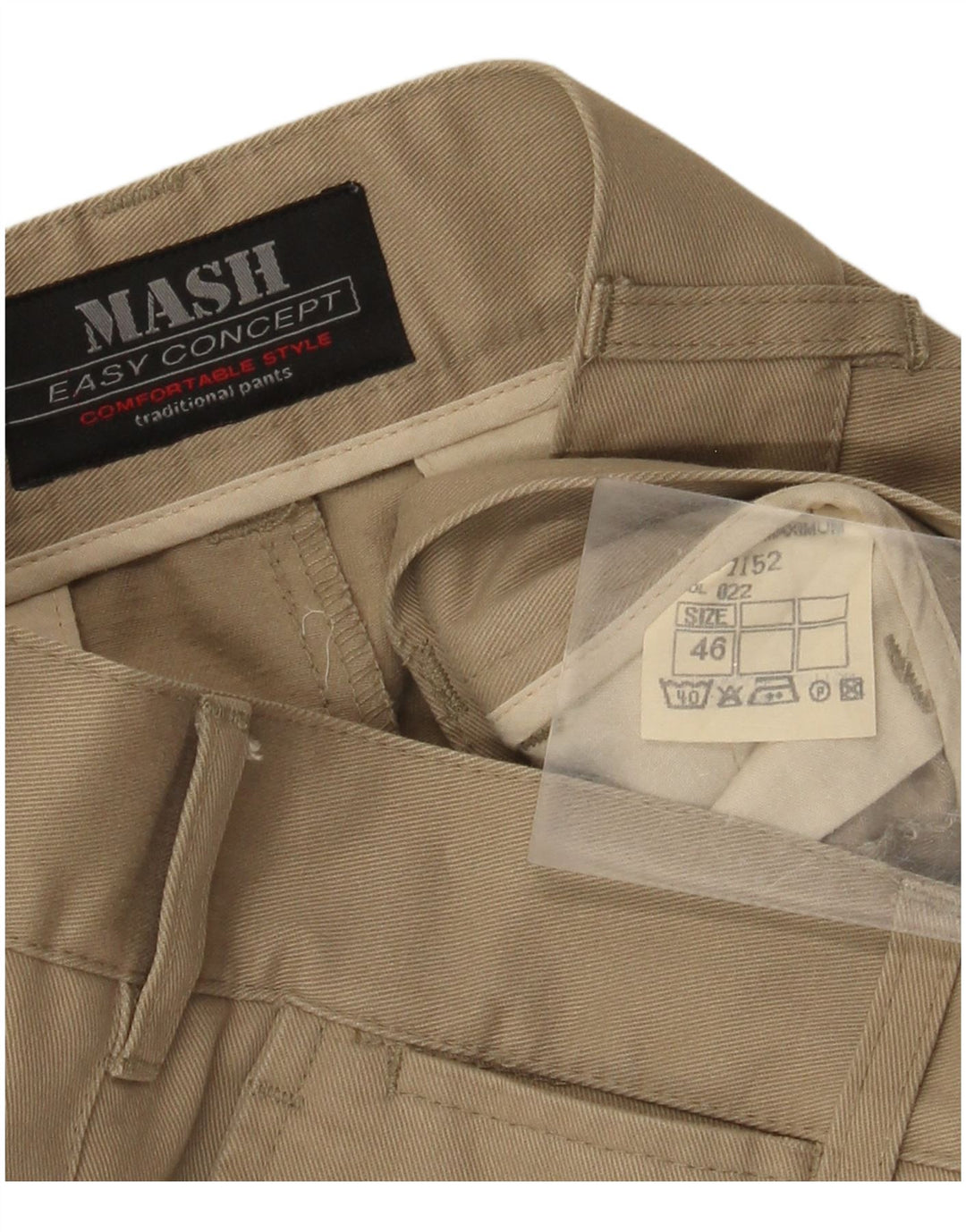 Pantaloni chino drepți pentru bărbați Mash IT 46 Small W30 L31 Bej Bumbac