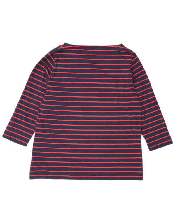 Crew Clothing Top femei 3/4 mâneci UK 16 mare bumbac cu dungi roșii