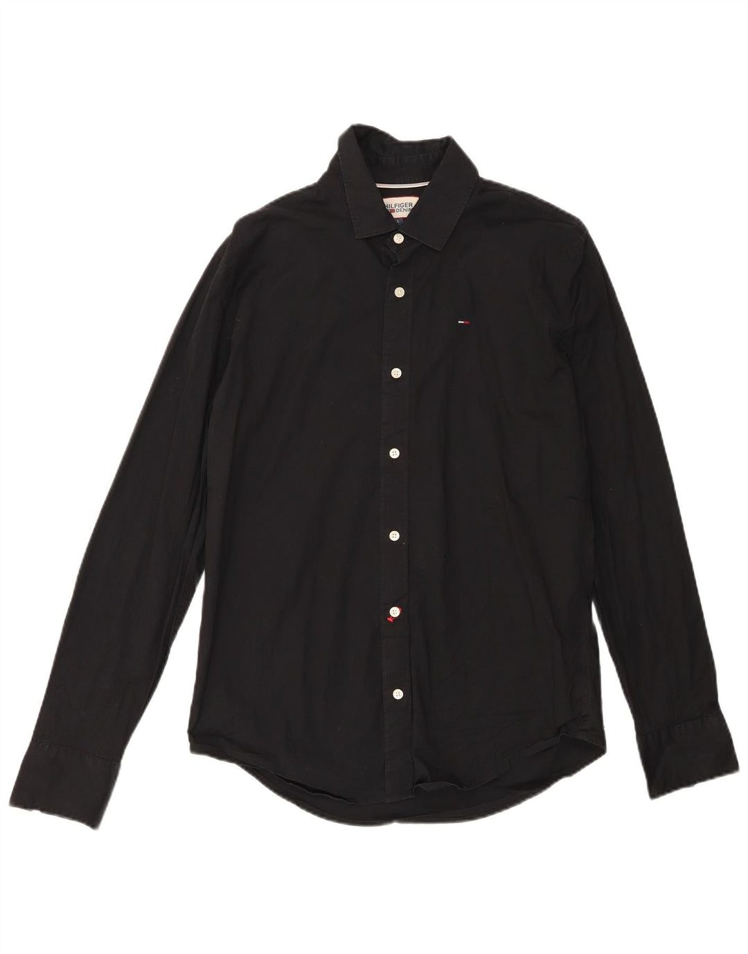 Cămașă pentru bărbați TOMMY HILFIGER, bumbac negru mare